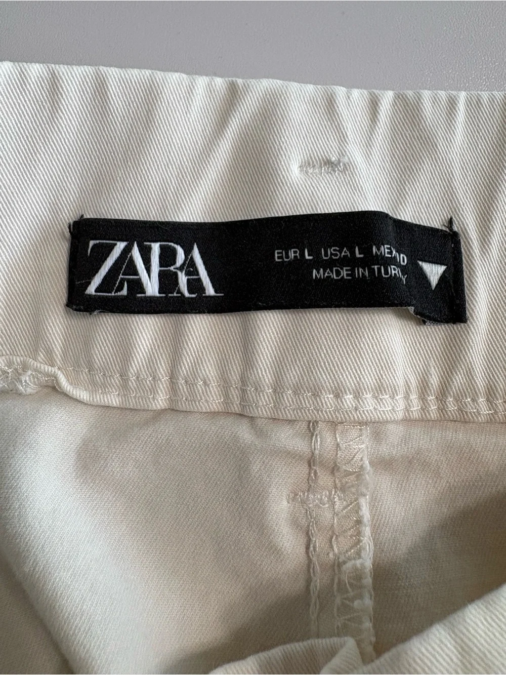 Zara Wide Leg Trousers – Women’s Large - Beige chino - Office Casual Business
